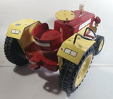 Swaraj 855 Red and White Handmade Plaster Coated Wood and Metal Tractor 16 1/2" Long Model Toy with Articulated Steering
