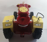 Swaraj 855 Red and White Handmade Plaster Coated Wood and Metal Tractor 16 1/2" Long Model Toy with Articulated Steering