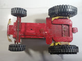 Swaraj 855 Red and White Handmade Plaster Coated Wood and Metal Tractor 16 1/2" Long Model Toy with Articulated Steering