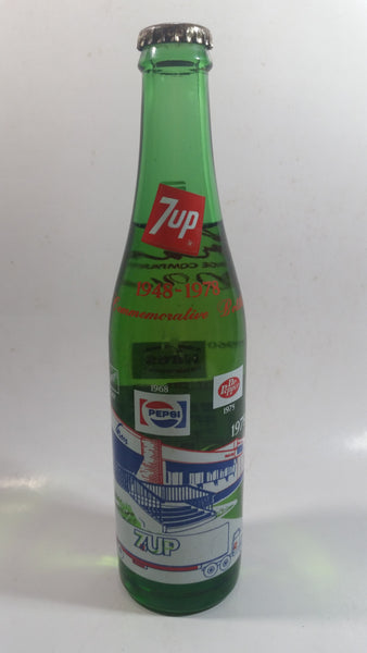 Vintage 1948 -1978 Gray Beverages Commemorative Bottle 9 1/2" Tall 10 Fl oz Green Glass Soda Pop Beverage Bottle Still Full