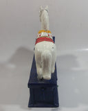 Vintage Trick Pony Horse Blue and White Cast Iron Mechanical Coin Bank