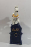 Vintage Trick Pony Horse Blue and White Cast Iron Mechanical Coin Bank