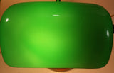 Vintage Style Curved Green Glass on Brass Bankers Desk Lamp 15" Tall