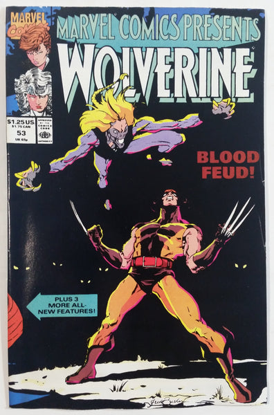 1990 Marvel Comics Presents Wolverine #53 Blood Fued! Comic Book