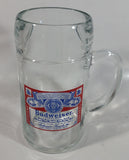Vintage Budweiser Lager Beer 8" Tall Heavy Thick Glass Mug