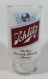Vintage Schlitz "The Beer that made Milwaukee Famous" White Design 7" Tall Glass Beer Cup