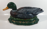 Vintage 16" Long Hand Painted Cast Iron Mallard Duck Door Stop