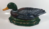 Vintage 16" Long Hand Painted Cast Iron Mallard Duck Door Stop