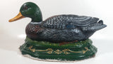Vintage 16" Long Hand Painted Cast Iron Mallard Duck Door Stop