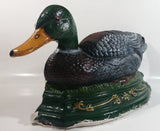 Vintage 16" Long Hand Painted Cast Iron Mallard Duck Door Stop