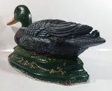 Vintage 16" Long Hand Painted Cast Iron Mallard Duck Door Stop