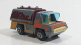 Vintage PlayArt Semi Tanker Truck Orange Yellow Dark Red Die Cast Toy Car Vehicle Made in Hong Kong