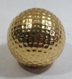 Vintage Gold Brass Golf Ball Desk Clock Paper Weight