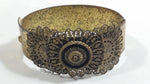 Antique African Nigerian Sunflower Brass Bangle Bracelet