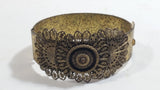 Antique African Nigerian Sunflower Brass Bangle Bracelet