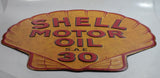 Vintage Style Shell Motor Oil S.A.E. 30 Embossed Metal Sign 16 1/2" x 17"