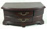 Vintage Jewelry Box with Mirror and Swing Out Drawers with Lower Pull Drawer and Side Compartments