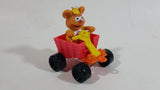 1990 Muppet Babies Fozzie Bear in a Red Train Pump Jack Rail Car Plastic Toy McDonald's Happy Meal
