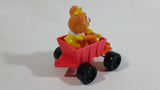 1990 Muppet Babies Fozzie Bear in a Red Train Pump Jack Rail Car Plastic Toy McDonald's Happy Meal