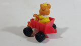 1990 Muppet Babies Fozzie Bear in a Red Train Pump Jack Rail Car Plastic Toy McDonald's Happy Meal