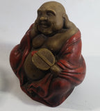 Vintage Antique Reproduction of Kutani Hotei God of Contentment Sitting Ceramic Statue Made in Japan