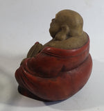Vintage Antique Reproduction of Kutani Hotei God of Contentment Sitting Ceramic Statue Made in Japan