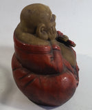 Vintage Antique Reproduction of Kutani Hotei God of Contentment Sitting Ceramic Statue Made in Japan