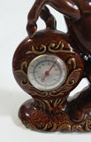 Vintage Rearing Brown Horse 6 1/2" Tall Ceramic Rustic Mid-Century Thermometer Made in Japan