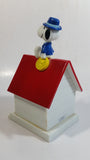 Vintage 1966 Peanuts Character Snoopy "Joe Banker" Dog House Shaped Plastic Coin Bank