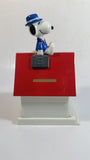 Vintage 1966 Peanuts Character Snoopy "Joe Banker" Dog House Shaped Plastic Coin Bank