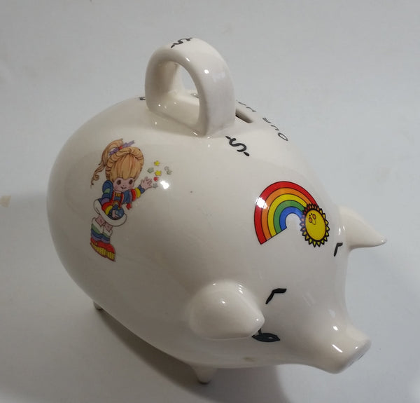 Vintage Rare Rainbow Brite Cartoon Character Ceramic Piggy Pig Coin Bank