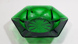 Vintage Dark Green Depression Glass Ash Tray