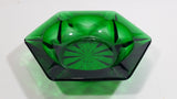 Vintage Dark Green Depression Glass Ash Tray