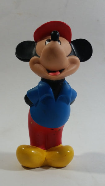 Disney Mickey Mouse Cartoon Character Hard Rubber 5 1/2" Tall Figure