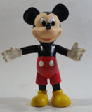 Disney Mickey Mouse Cartoon Character Hard Rubber 6 1/2" Tall Articulated Toy Figure