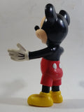 Disney Mickey Mouse Cartoon Character Hard Rubber 6 1/2" Tall Articulated Toy Figure