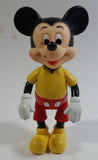 Vintage Walt Disney Productions Mickey Mouse Cartoon Character 5 1/2" Articulated Hard Rubber Toy Figure Made in Hong Kong