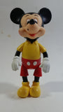 Vintage Walt Disney Productions Mickey Mouse Cartoon Character 5 1/2" Articulated Hard Rubber Toy Figure Made in Hong Kong