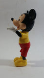 Vintage Walt Disney Productions Mickey Mouse Cartoon Character 5 1/2" Articulated Hard Rubber Toy Figure Made in Hong Kong