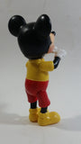 Vintage Walt Disney Productions Mickey Mouse Cartoon Character 5 1/2" Articulated Hard Rubber Toy Figure Made in Hong Kong