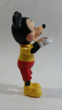 Vintage Walt Disney Productions Mickey Mouse Cartoon Character 5 1/2" Articulated Hard Rubber Toy Figure Made in Hong Kong