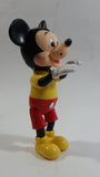 Vintage Walt Disney Productions Mickey Mouse Cartoon Character 5 1/2" Articulated Hard Rubber Toy Figure Made in Hong Kong