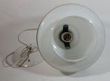 Vintage Artcraft of Montreal White Porcelain Gold Trimmed Dog Themed 8" Tall Swag Lamp Hanging Light Shade Fixture