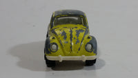 Vintage PlayArt Volkswagen Beetle Yellow Die Cast Toy Car Vehicle - Made in Hong Kong