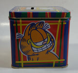 Paws Jim Davis Garfield "Feed The Kitty" Tin Metal Coin Bank Cartoon Collectible