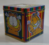 Paws Jim Davis Garfield "Feed The Kitty" Tin Metal Coin Bank Cartoon Collectible