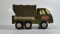 Vintage Buddy L Military Truck Army Green Pressed Steel Toy Car Vehicle Busted Up