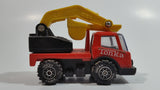 Vintage Tonka Mobile Excavator Truck Orange and Yellow Pressed Steel and Plastic Toy Car Vehicle