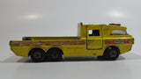 Vintage 1972 Lesney Matchbox Super Kings No. K-7 Racing Car Transporter Firestone Yellow Die Cast Toy Car Vehicle
