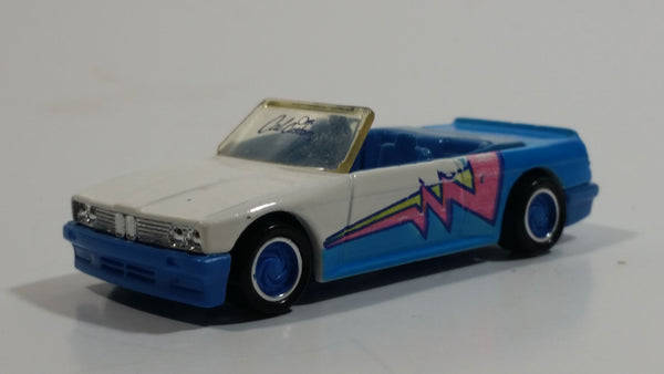 Rare Version 1990 Hot Wheels California Customs BMW 323 M3 White and Blue Die Cast Toy Car Vehicle - BMW Stamped License Plate